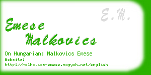 emese malkovics business card